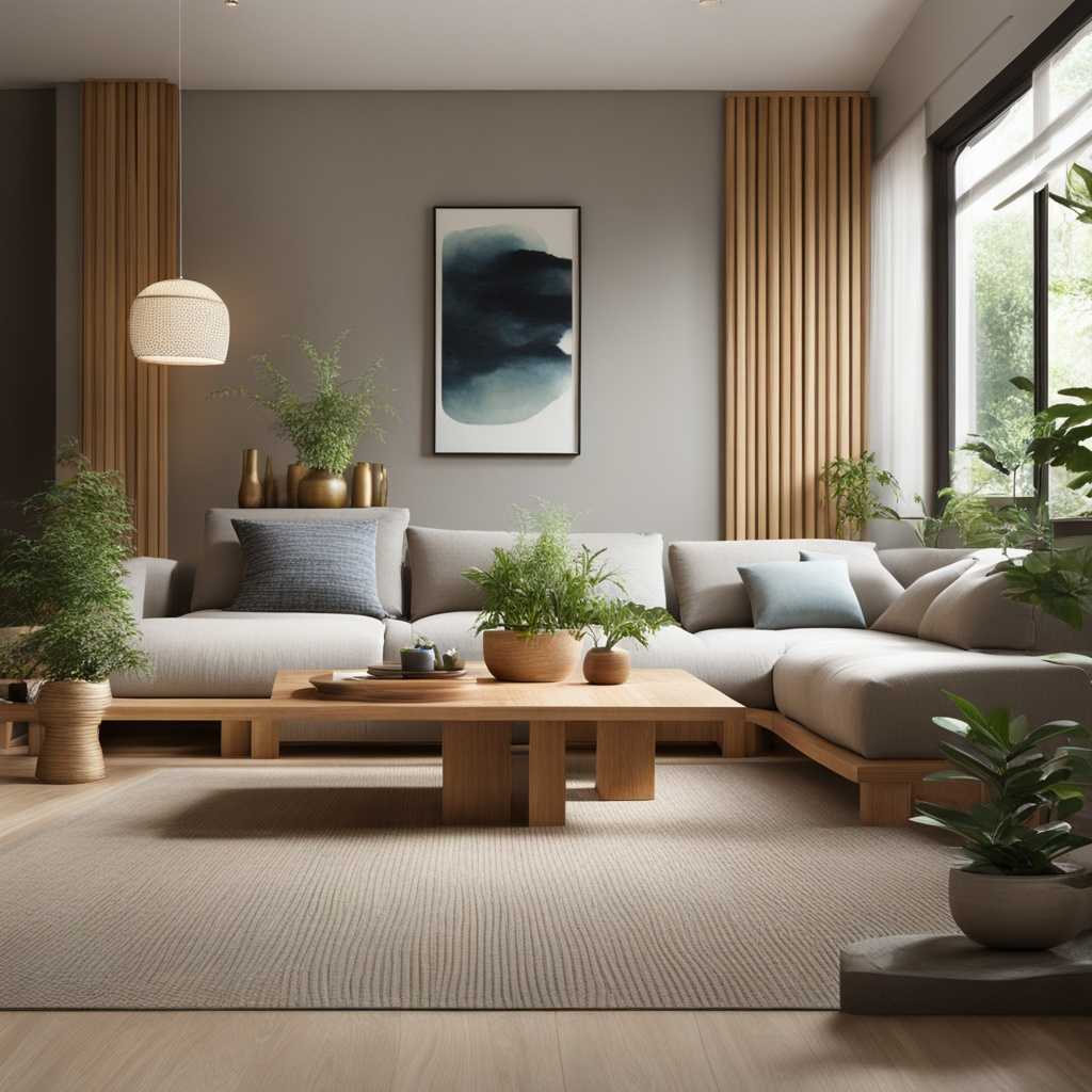 Natural materials in a Japanese Living Room