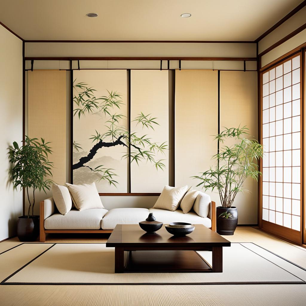 shoji screens in a japanese style living room